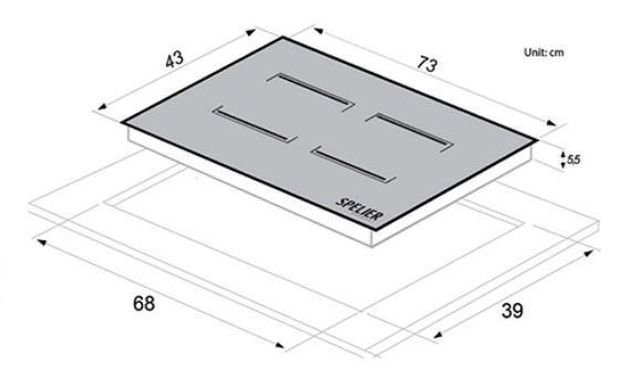 kích thước của bếp từ đôi Spelier SPE-IC928 Plus kích thước của bếp từ đôi Spelier SPE-IC928 Plus
