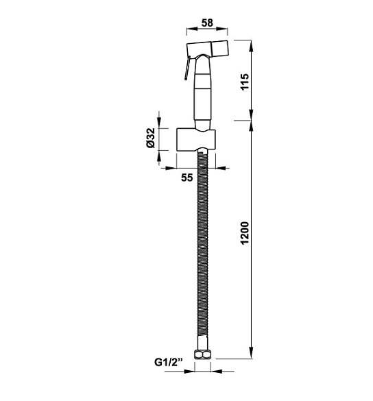 voi-xit-ve-sinh-hafele-485.95.032-1 kích thước Vòi Xịt Vệ Sinh Hafele 485.95.032