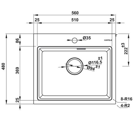 Chậu đá Hafele HS22-GEN1S60M 577.25.320 3 chau da hafele hs22 gen1s60m 577.25.320 1