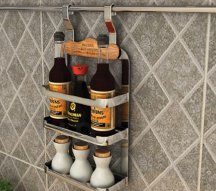 Giá treo ngoài gia vị 3 tầng Inox 304 EUROGOLD EV38