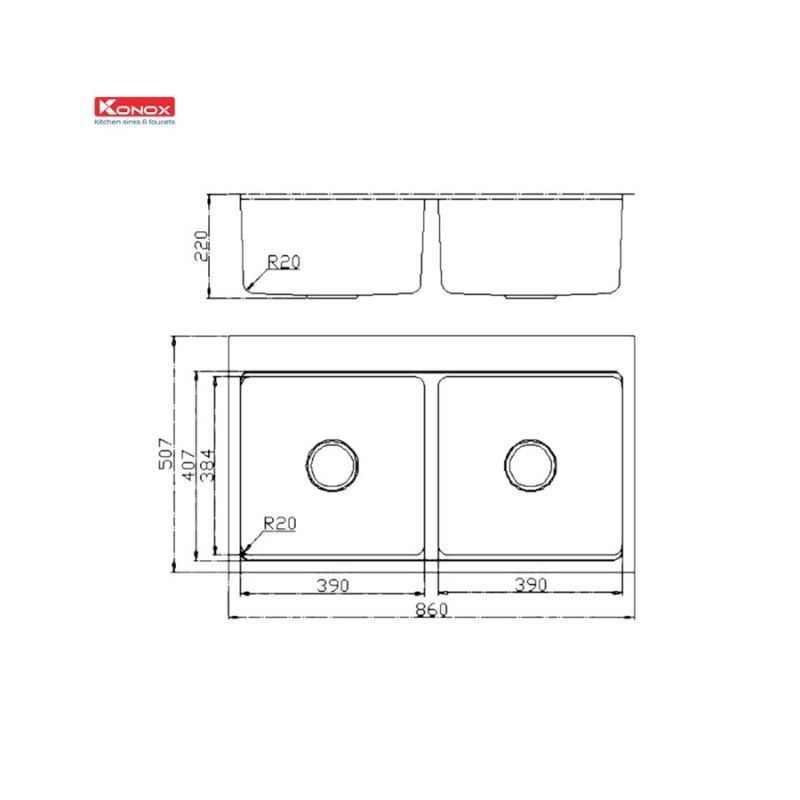 Thiết kế của Chậu rửa bát Workstation Undermount Sink KN8651TD Dekor Thiết kế của Chậu rửa bát Workstation Undermount Sink KN8651TD Dekor