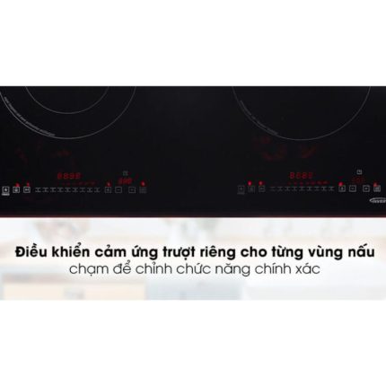 Bảng điều khiển bếp từ kết hợp hồng ngoại Pramie PRMY-2105 2 vùng nấu lắp âm