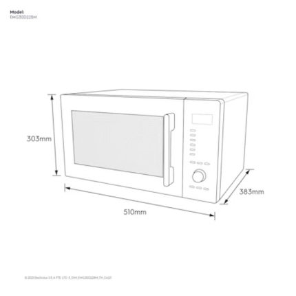 Kích thước lò vi sóng Electrolux EMG30D22BM