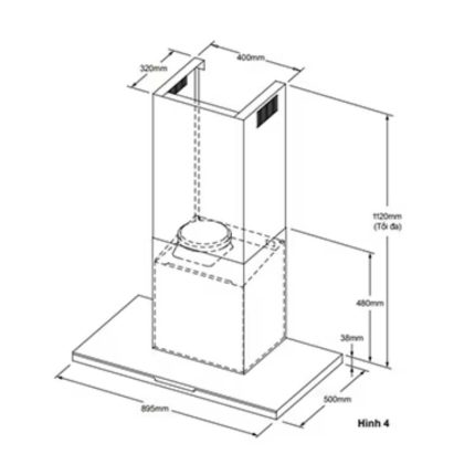 Kích thước máy hút mùi Electrolux EFC926BAR