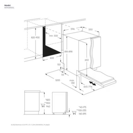 Kích thước máy rửa bát Electrolux EEM48300L