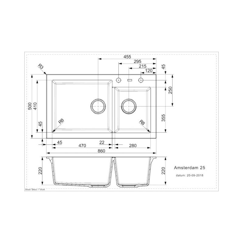 Thiết kế của chậu rửa bát 2 hố Reginox AMSTERDAM 25 HMH.R31094 Thiết kế của chậu rửa bát 2 hố Reginox AMSTERDAM 25 HMH.R31094