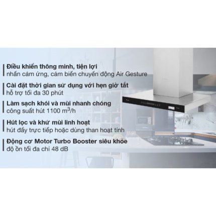 Tính năng máy hút mùi áp tường tuần hoàn Pramie TT32-700 Air