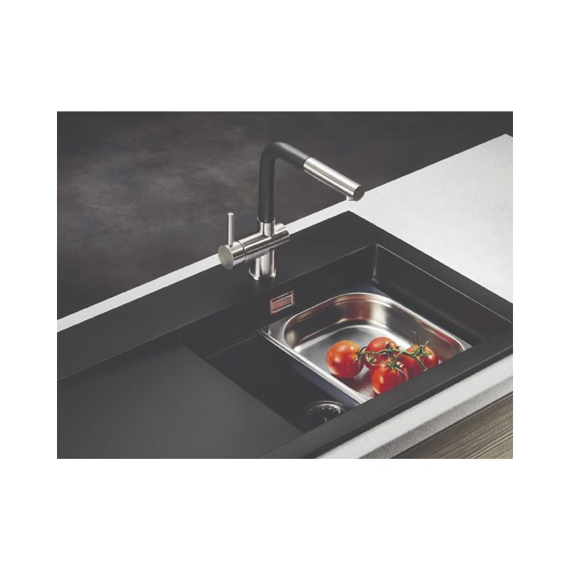 Ảnh thục tế của vòi rửa chén Elica Capriccio Stainless Steel Pearl Black 90917601 Ảnh thục tế của vòi rửa chén Elica Capriccio Stainless Steel Pearl Black 90917601