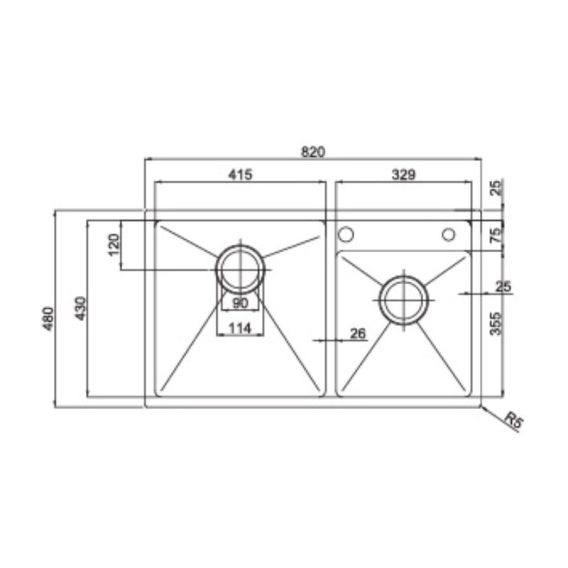 Kích thước chậu rửa bát Paul Schmitt PA8248-TLD