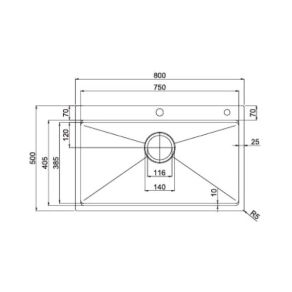 Kích thước chậu rửa bát Paul Schmitt PA 8050-TD