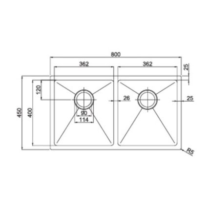 Kích thước chậu rửa bát Paul Schmitt PA8045-U