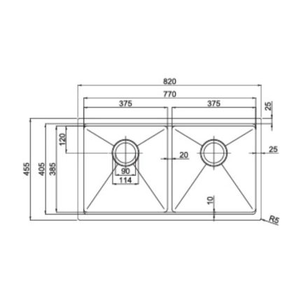 Kích thước chậu rửa bát Paul Schmitt PA82455-U