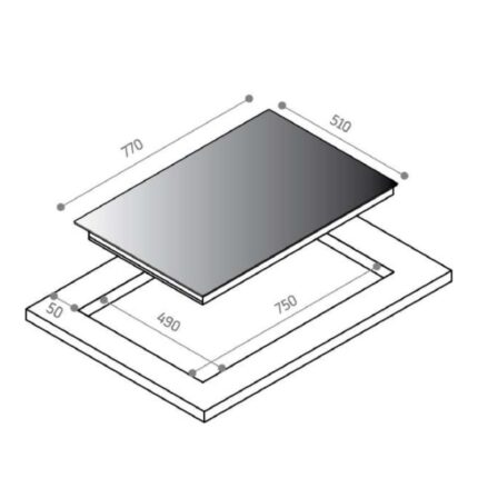 Kích thước bếp từ Upscale 4 vùng nấu FI74B lắp âm