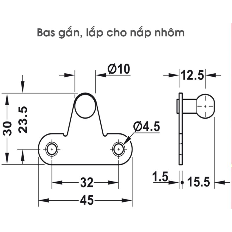 Kích thước pittong đẩy cánh tủ 100N Hafele 373.82.908 Kích thước pittong đẩy cánh tủ 100N Hafele 373.82.908
