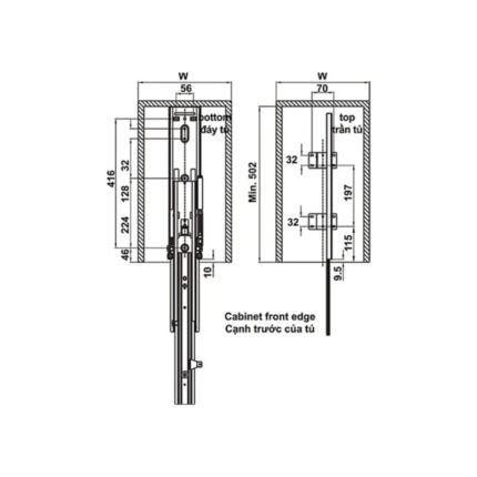 Thông số bộ rổ kéo Hafele Kara Pull 595.80.803 400mm