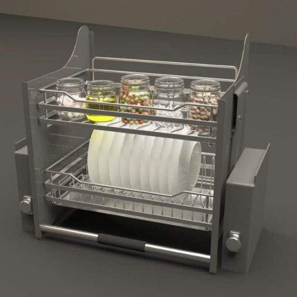 Ảnh thực tế rổ chén đĩa di động lướt tròn LENTO Cucina 504.76.005 Inox 304