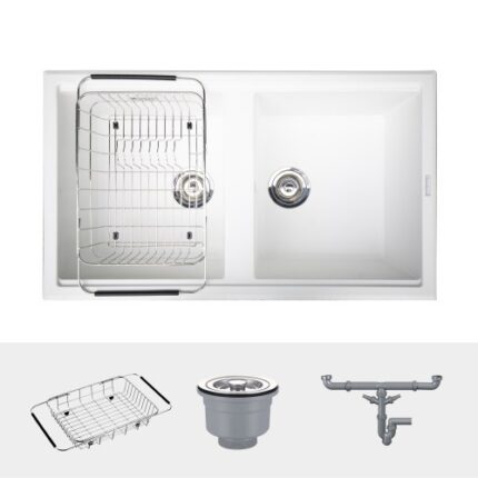 Ảnh chậu rửa bát Konox Granite Sink Phoenix Smart 860 White Silver