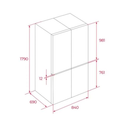 Tủ lạnh 4 cánh side by side 487 lít Teka MAESTRO RMF 74830 DSS 113430041 5 Kích thước tủ lạnh 4 cánh side by side 487 lít Teka MAESTRO RMF 74830 DSS 113430041