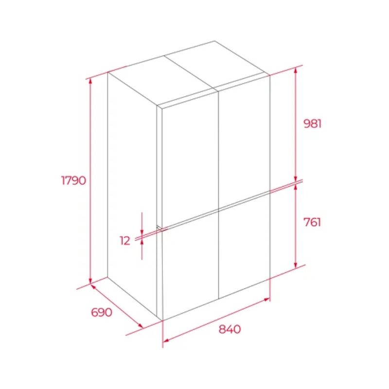 Kích thước tủ lạnh 4 cánh side by side 487 lít Teka MAESTRO RMF 74830 DSS 113430041 Kích thước tủ lạnh 4 cánh side by side 487 lít Teka MAESTRO RMF 74830 DSS 113430041