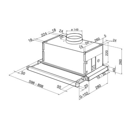 Máy hút mùi âm tủ Hafele Smeg KSET66VNE2 536.84.882 4 kich thuoc may hut mui am tu hafele smeg kset66vne2 536 84 882